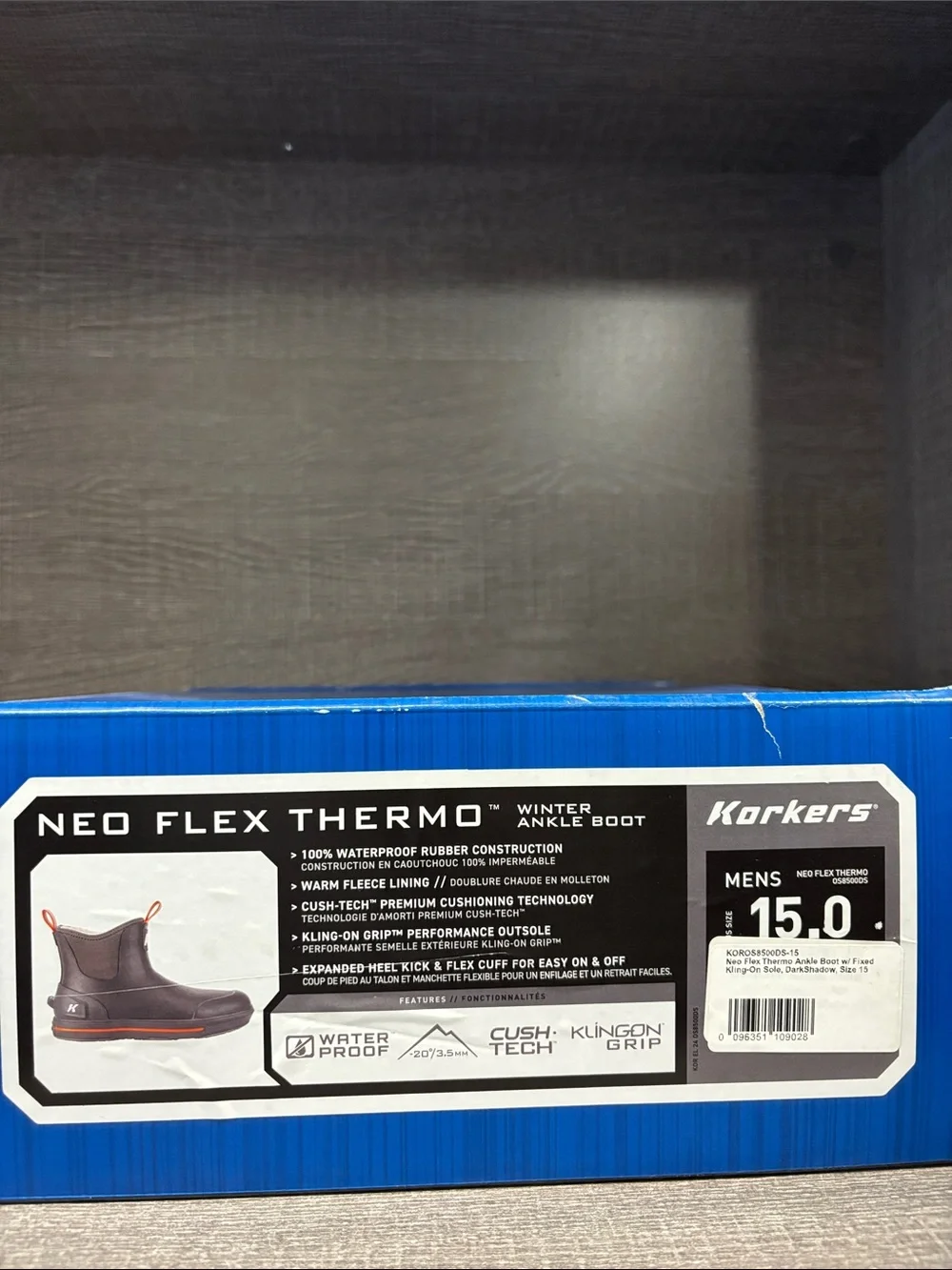 Men's Korkers Neo Flex Thermo Winter Ankle Boot (Dark Shadow) - Size 15
